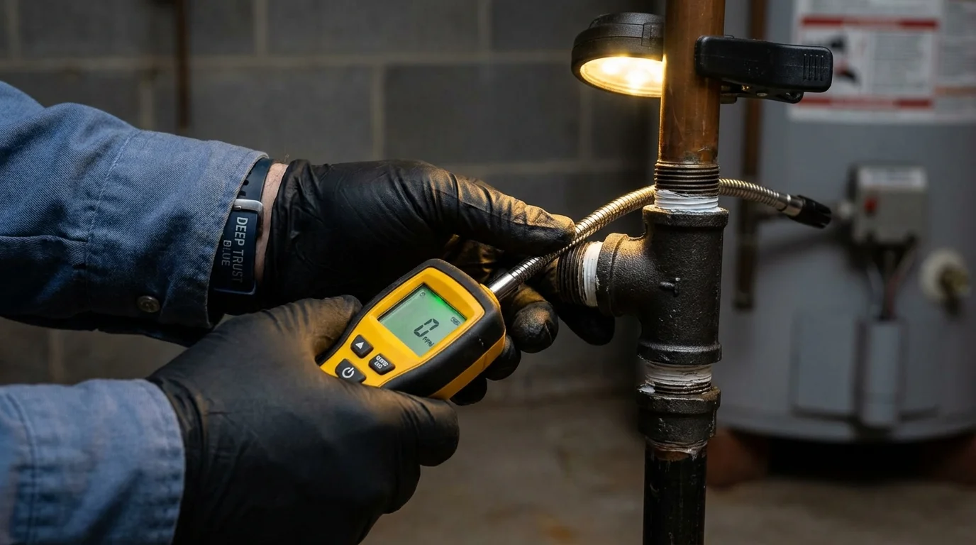 Gas leak detection with electronic sniffer by Johns Plumbing LLC in Beaver Falls