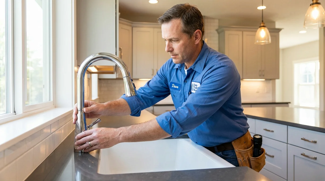 Kitchen faucet installation by Johns Plumbing LLC in Beaver Falls